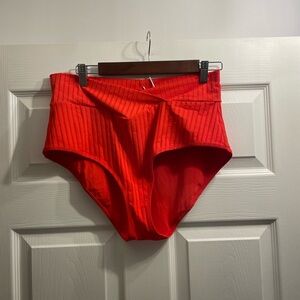 Aerie Vibrant Red High-Waisted Bikini Bottoms